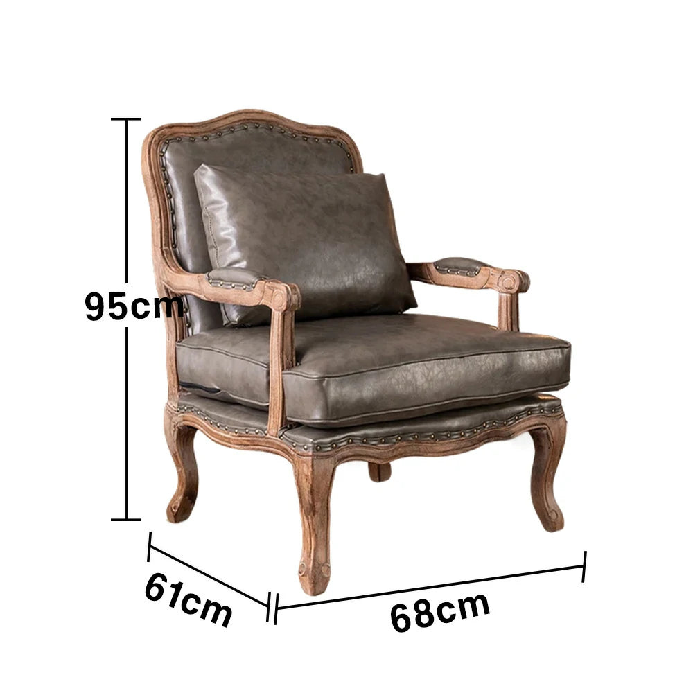 LIVARA Green Orchid Embroidered Velvet Armchair with Matching Ottoman - Soft Velvet Upholstery, High-Resilience Cushion, Solid Wood Frame - Grey