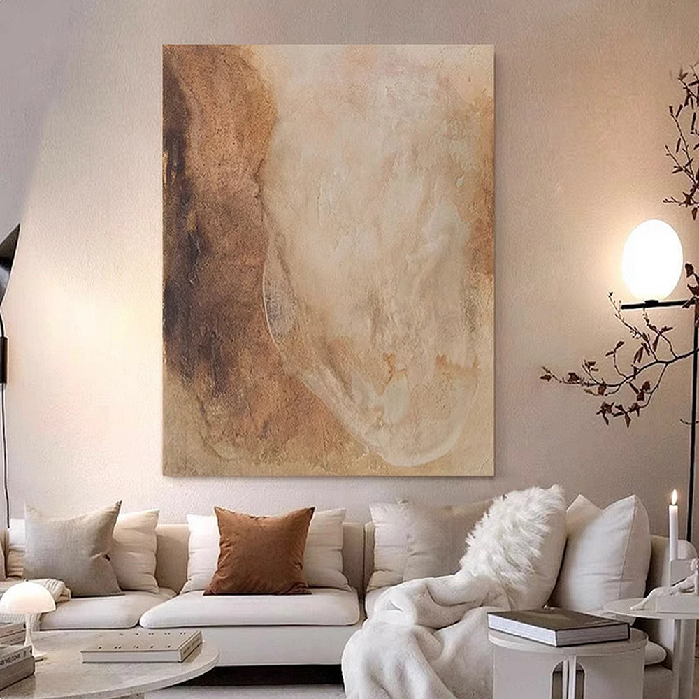 LIVARA Hand-Painted Oil Painting 60/80/120cm - Neutral Palette and Gentle Brushwork Enhance Calm and Stylish Interiors