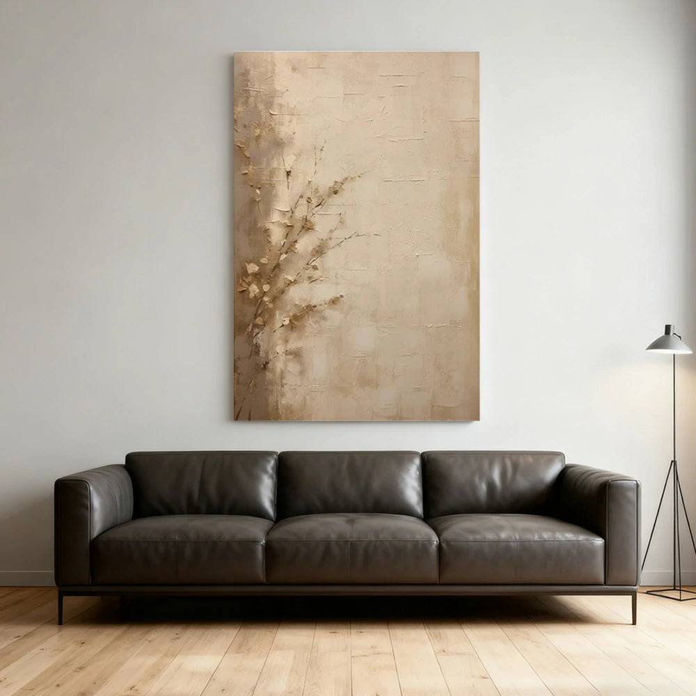 LIVARA Hand-Painted Oil Painting 60/80/120cm - Premium Canvas Artwork Featuring Natural Shades and Balanced Lines