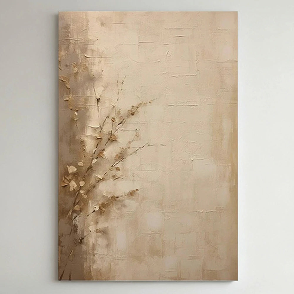 LIVARA Hand-Painted Oil Painting 60/80/120cm - Premium Canvas Artwork Featuring Natural Shades and Balanced Lines