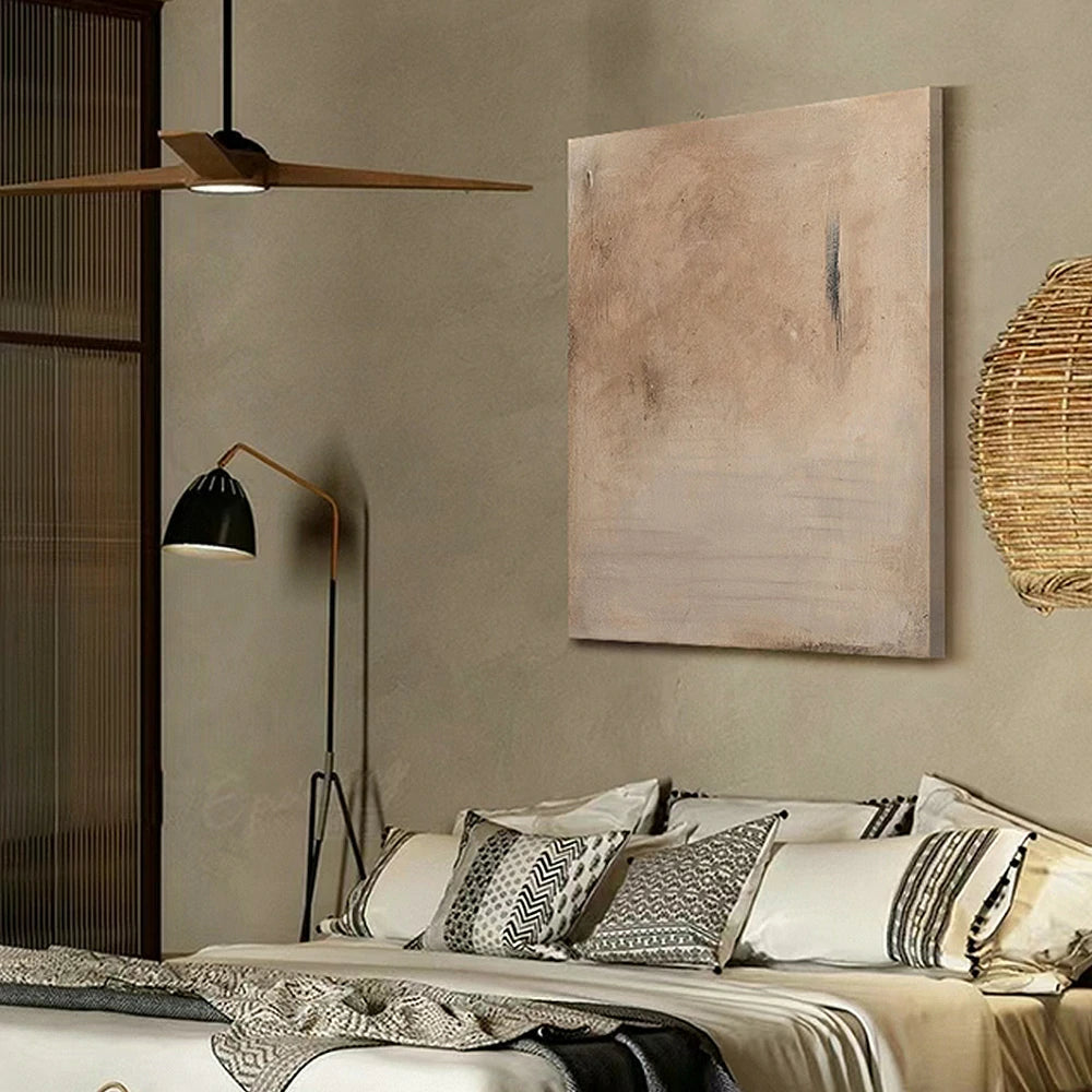 LIVARA Hand-Painted Oil Painting 60/80/120cm - Elegant Wall Accent with Textured Detail and Gentle Neutral Palette