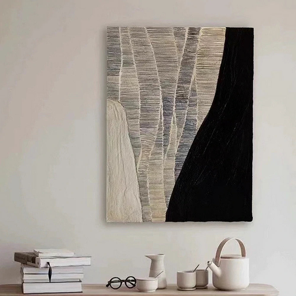 LIVARA Hand-Painted Oil Painting 60/80/120cm - Modern Abstract Canvas Art in Neutral Tones That Brings Calm and Warmth to Any Living Space