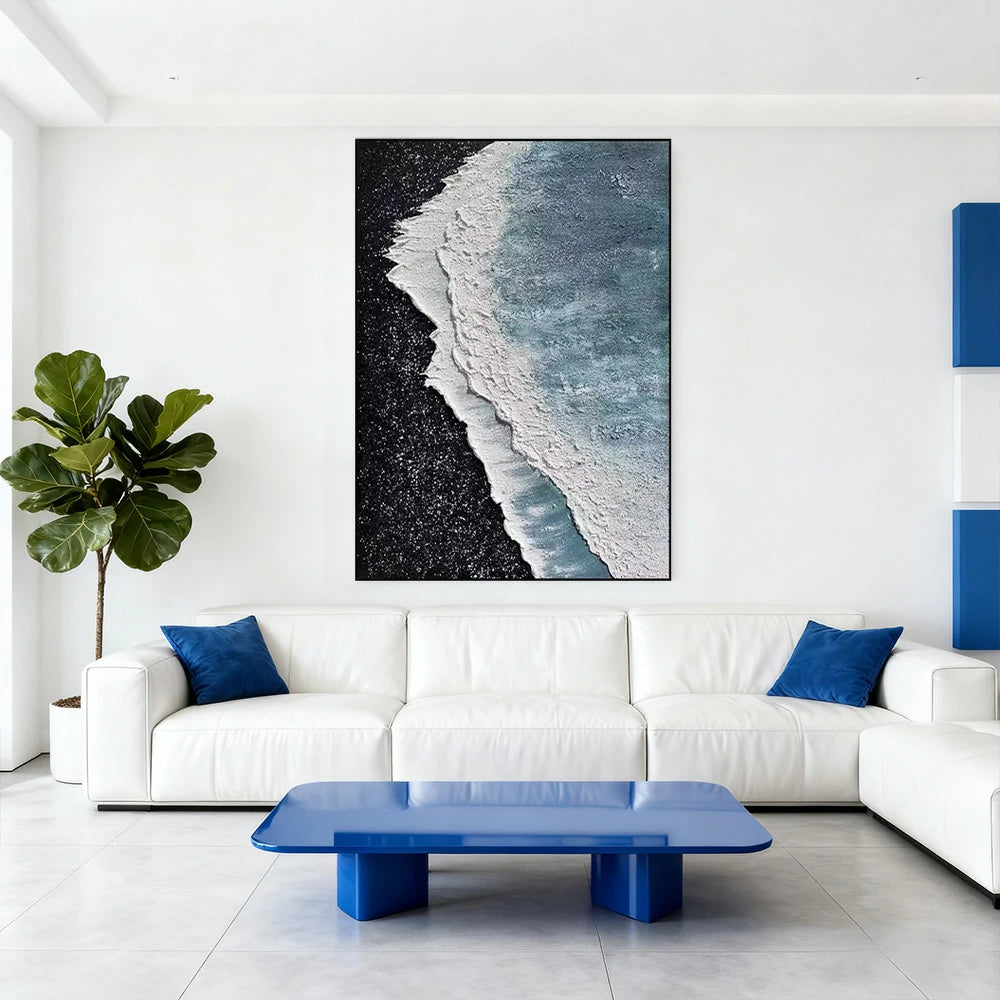 LIVARA Hand-Painted Oil Painting 60/80/120cm - Neutral Abstract Design Perfect for Hallways, Bedrooms and Living Areas