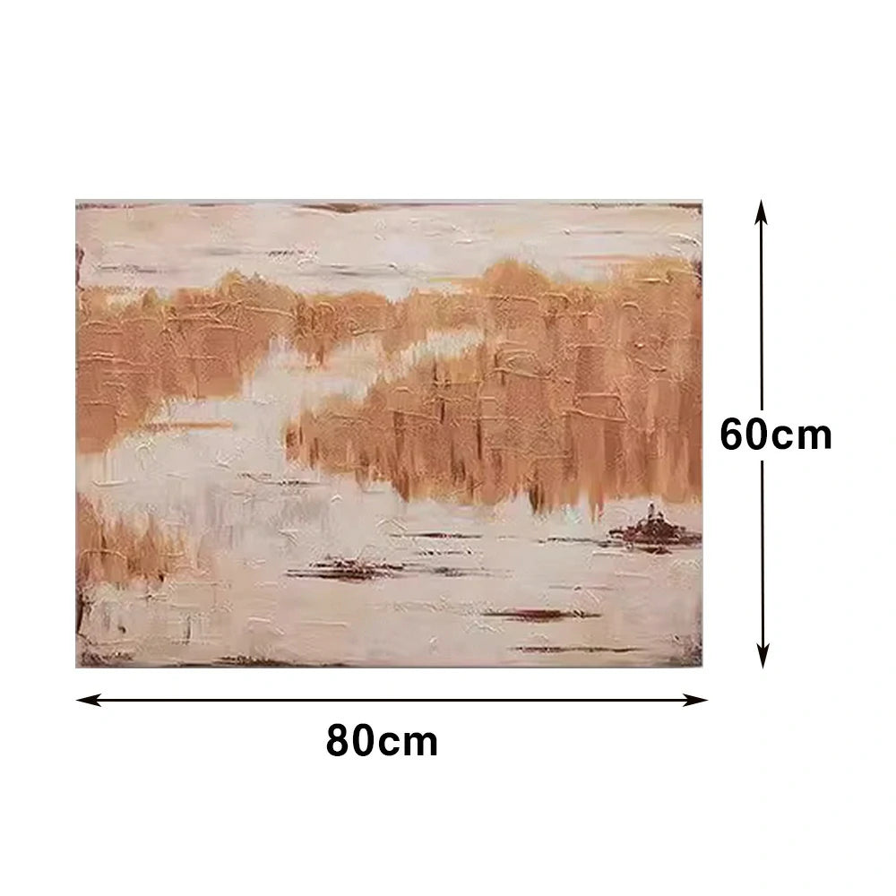 LIVARA Hand-Painted Oil Painting 60/80/120cm - Contemporary Neutral Tones and Organic Shapes for Effortless Home Styling