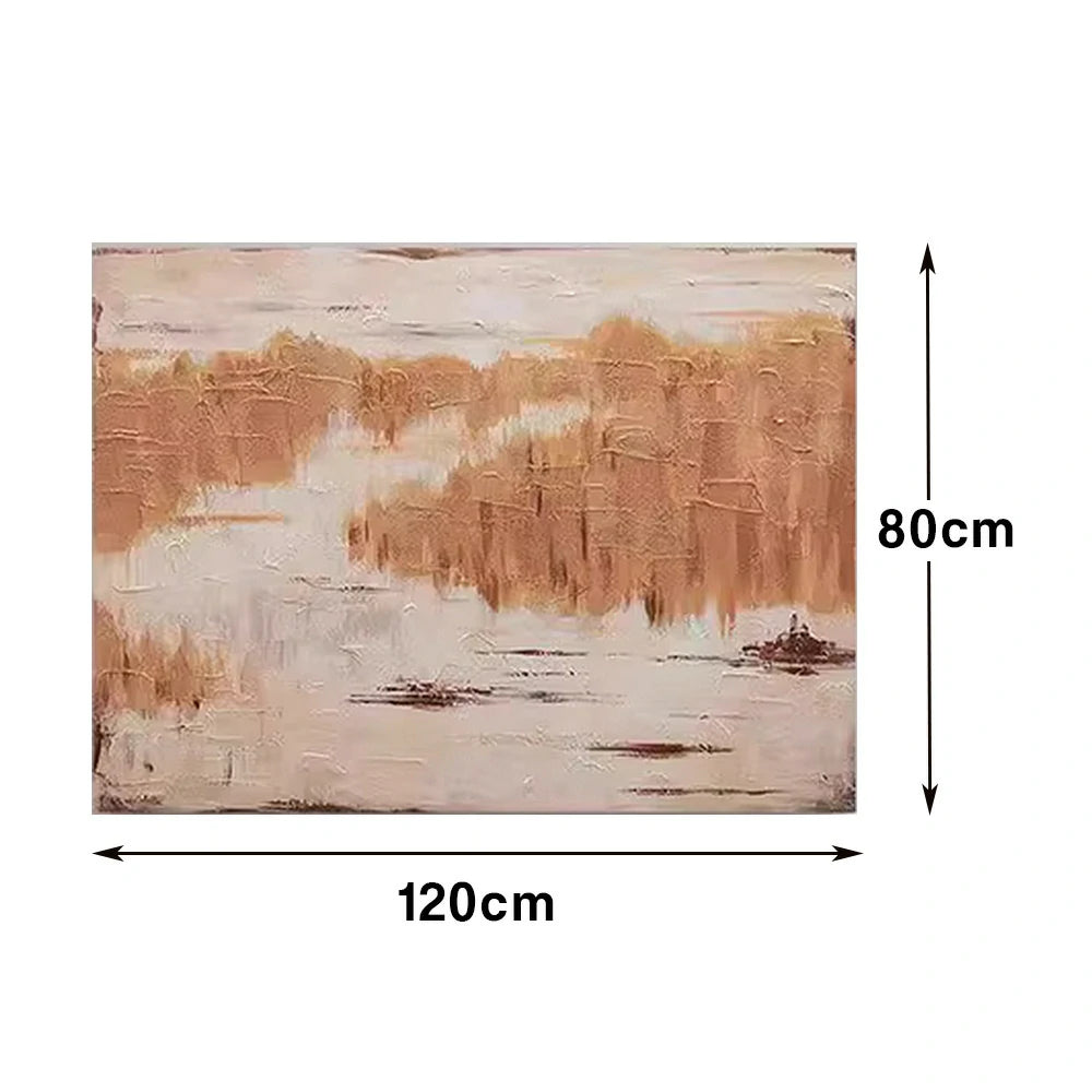 LIVARA Hand-Painted Oil Painting 60/80/120cm - Contemporary Neutral Tones and Organic Shapes for Effortless Home Styling