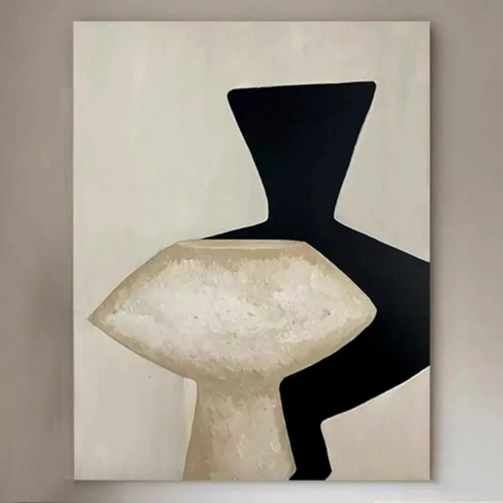 LIVARA Hand-Painted Oil Painting 60/80/120cm - Layered Abstract Canvas Design for Balanced and Refined Room Atmosphere