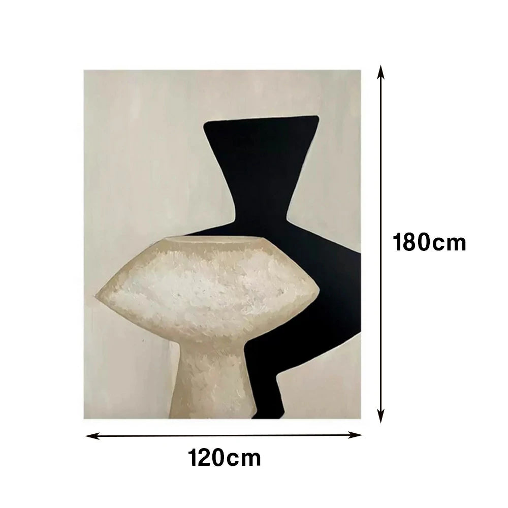 LIVARA Hand-Painted Oil Painting 60/80/120cm - Layered Abstract Canvas Design for Balanced and Refined Room Atmosphere