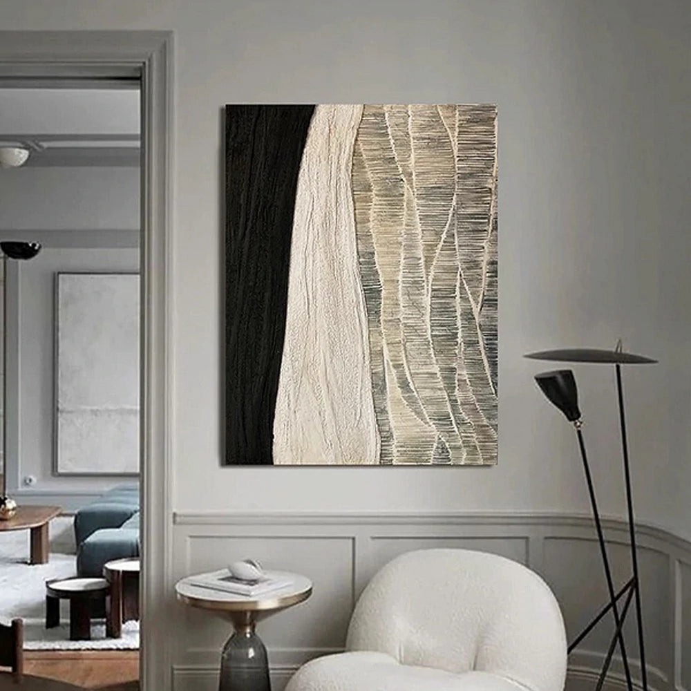 LIVARA Hand-Painted Oil Painting 60/80/120cm - Elegant Wall Art with Textured Layers and Muted Hues for Subtle Luxury