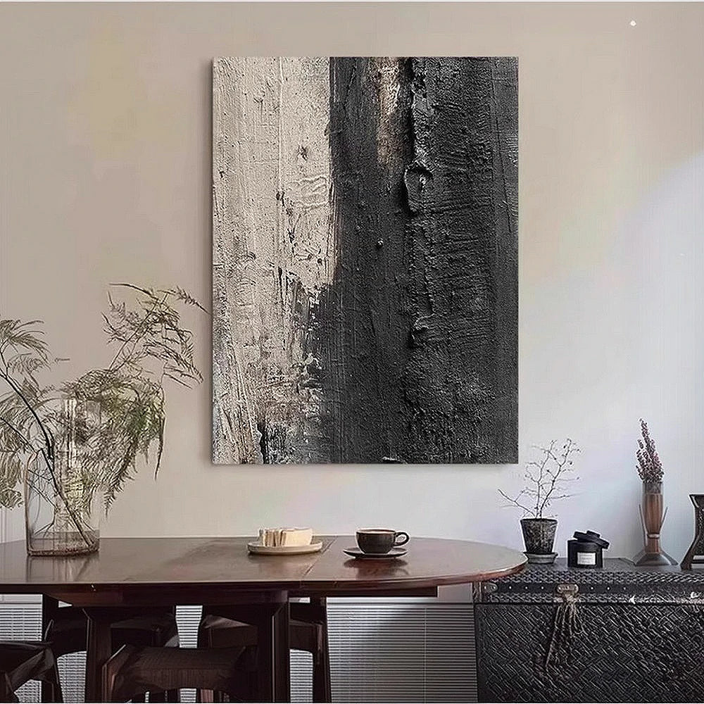 LIVARA Hand-Painted Oil Painting 60/80/120cm - Refined Abstract Design Featuring Balanced Lines and Organic Movement