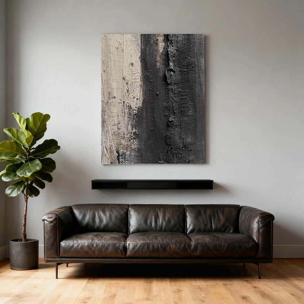 LIVARA Hand-Painted Oil Painting 60/80/120cm - Refined Abstract Design Featuring Balanced Lines and Organic Movement