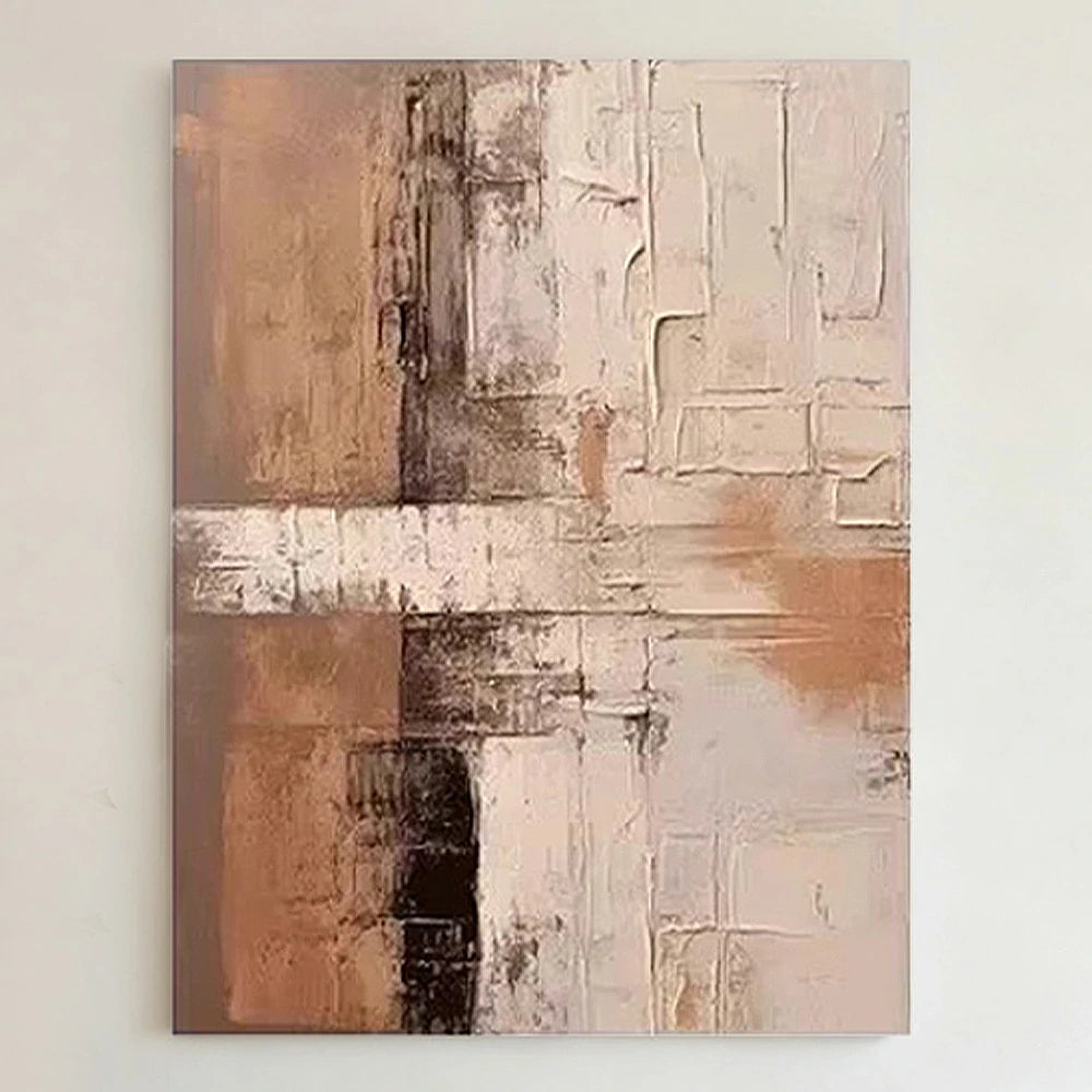 LIVARA Hand-Painted Oil Painting 60/80/120cm - Elegant Neutral Artwork That Harmonises with Simple and Light Interiors