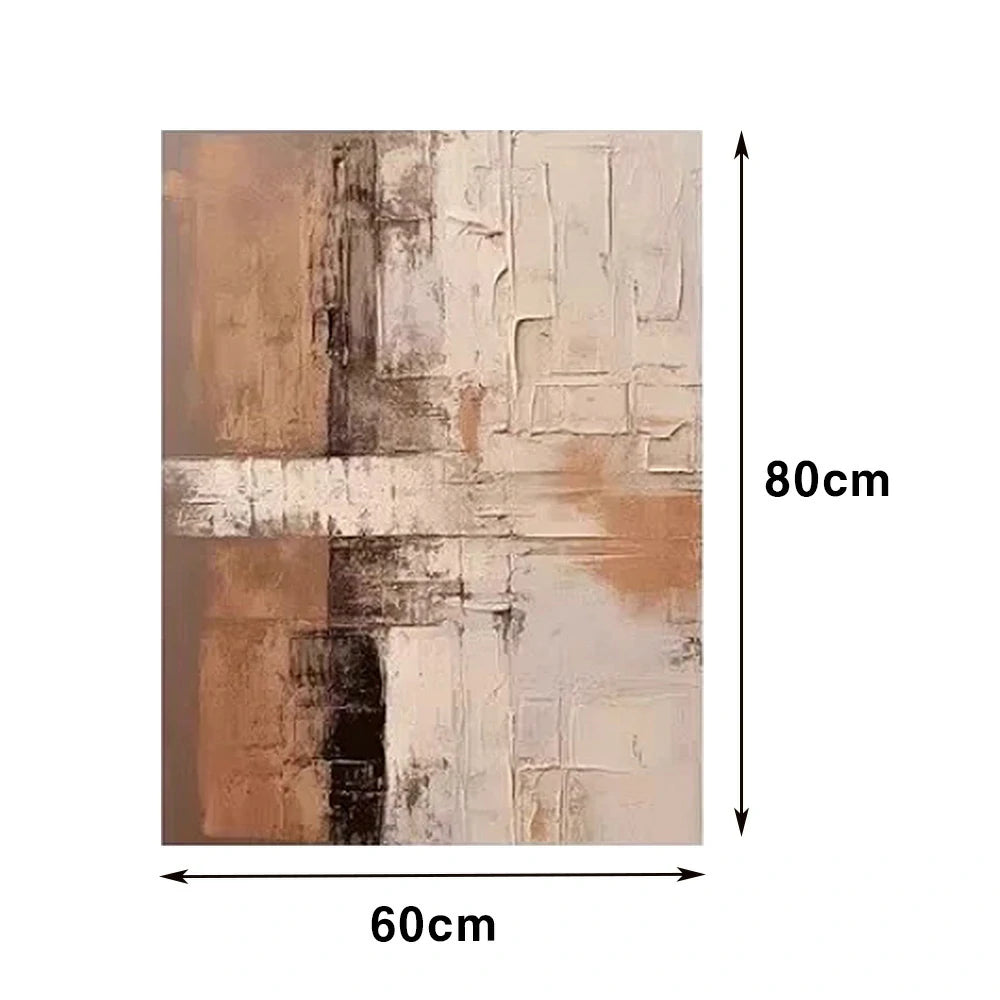 LIVARA Hand-Painted Oil Painting 60/80/120cm - Elegant Neutral Artwork That Harmonises with Simple and Light Interiors