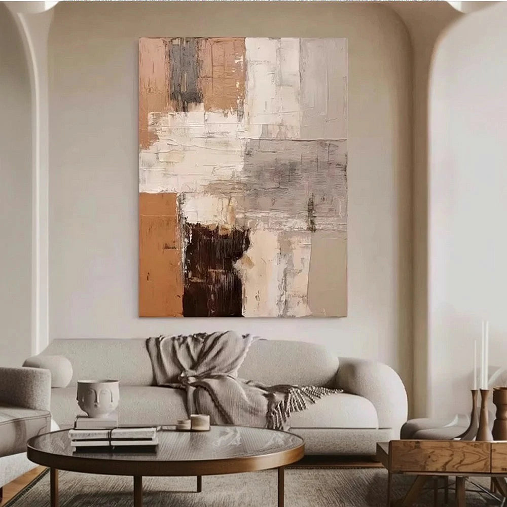 LIVARA Hand-Painted Oil Painting 60/80/120cm - Subtle Tones and Layered Brushstrokes Create a Relaxed and Sophisticated Ambience