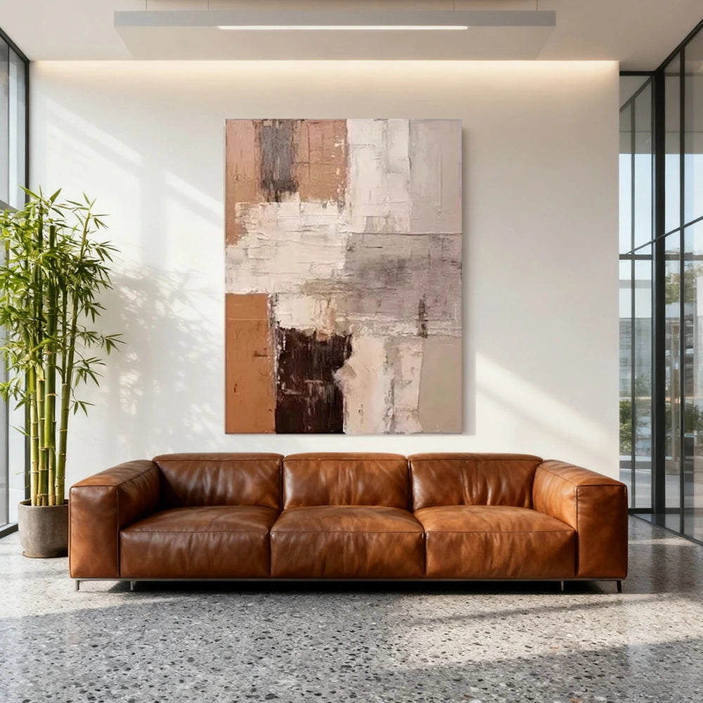 LIVARA Hand-Painted Oil Painting 60/80/120cm - Subtle Tones and Layered Brushstrokes Create a Relaxed and Sophisticated Ambience