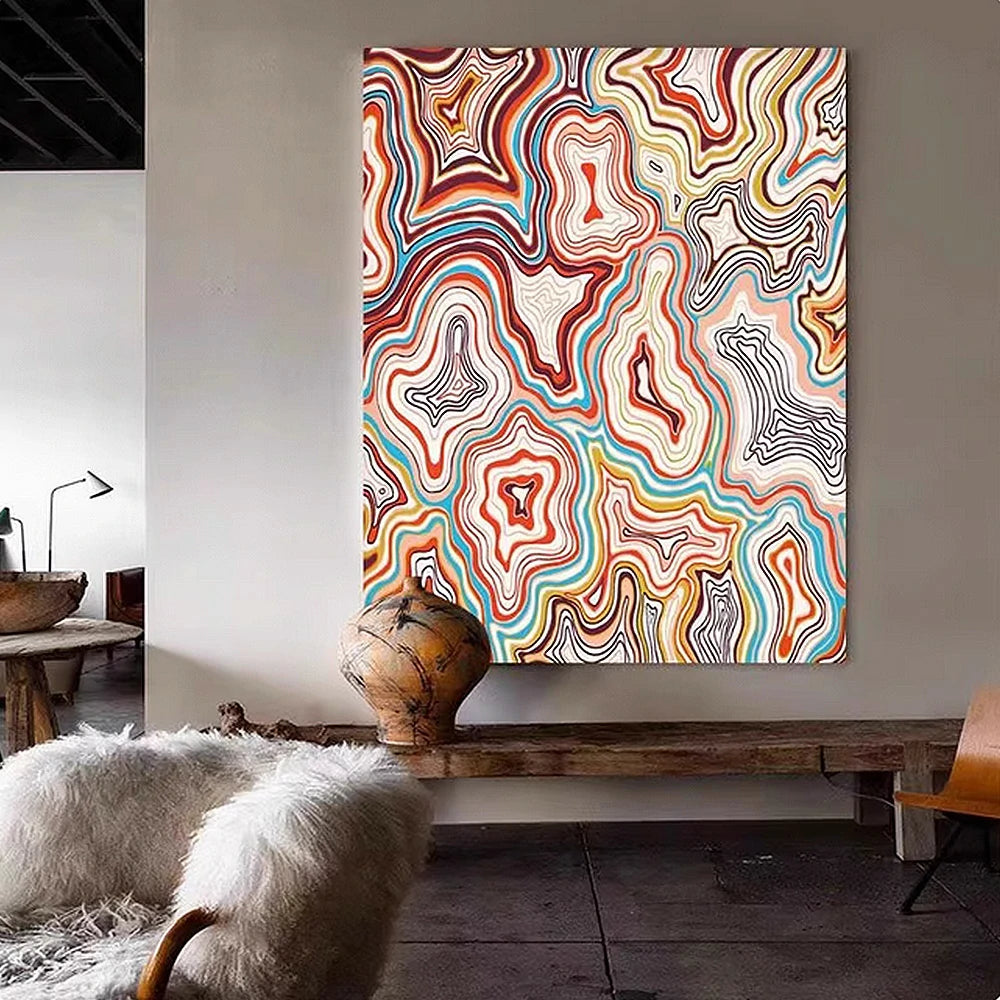 LIVARA Hand-Painted Oil Painting 60/80/120cm - Neutral Abstract Artwork That Elevates the Mood of Any Interior Space