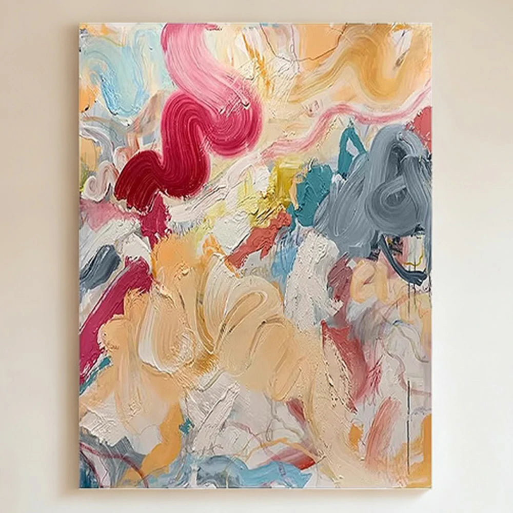 LIVARA Hand-Painted Oil Painting 60/80/120cm - Minimalist Art with Gentle Neutrals and Flowing Patterns for Everyday Elegance