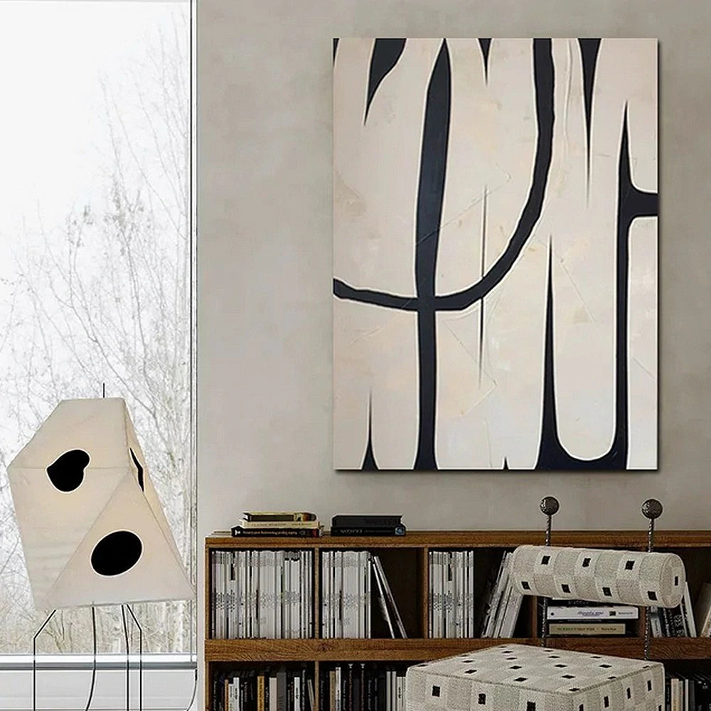 LIVARA Hand-Painted Oil Painting 60/80/120cm - Neutral Colour Palette Artwork Adding Warm Balance to Modern Living and Dining Areas