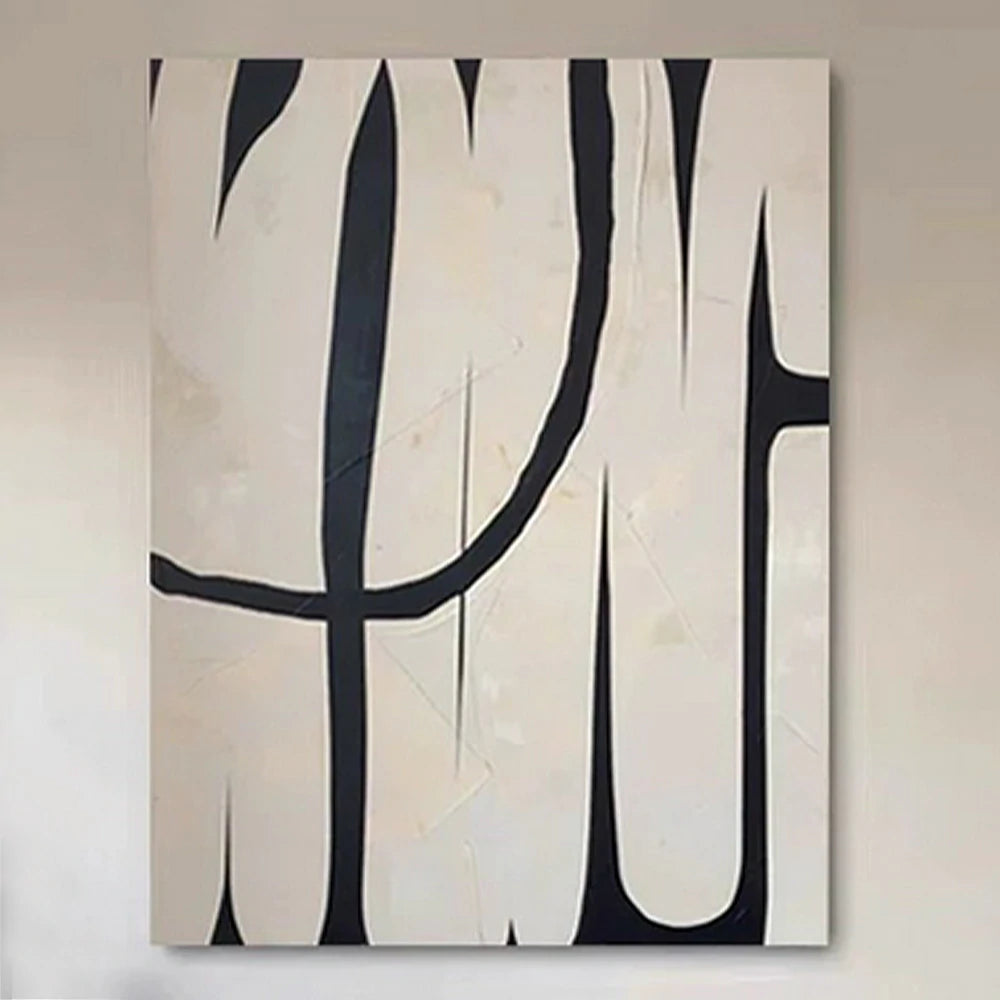 LIVARA Hand-Painted Oil Painting 60/80/120cm - Neutral Colour Palette Artwork Adding Warm Balance to Modern Living and Dining Areas