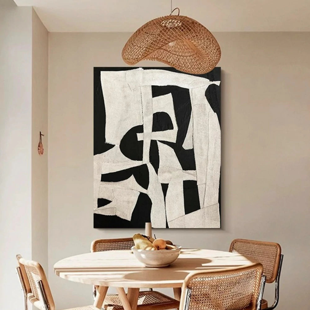 LIVARA Hand-Painted Oil Painting 60/80/120cm - Soft Neutral Shades and Clean Lines Create a Peaceful and Stylish Wall Accent