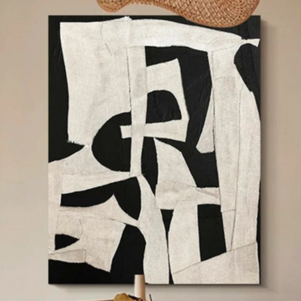 LIVARA Hand-Painted Oil Painting 60/80/120cm - Soft Neutral Shades and Clean Lines Create a Peaceful and Stylish Wall Accent