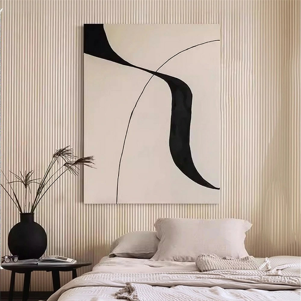 LIVARA Hand-Painted Oil Painting 60/80/120cm - Neutral Wall Art Featuring Textured Brush Details and a Clean, Simple Layout