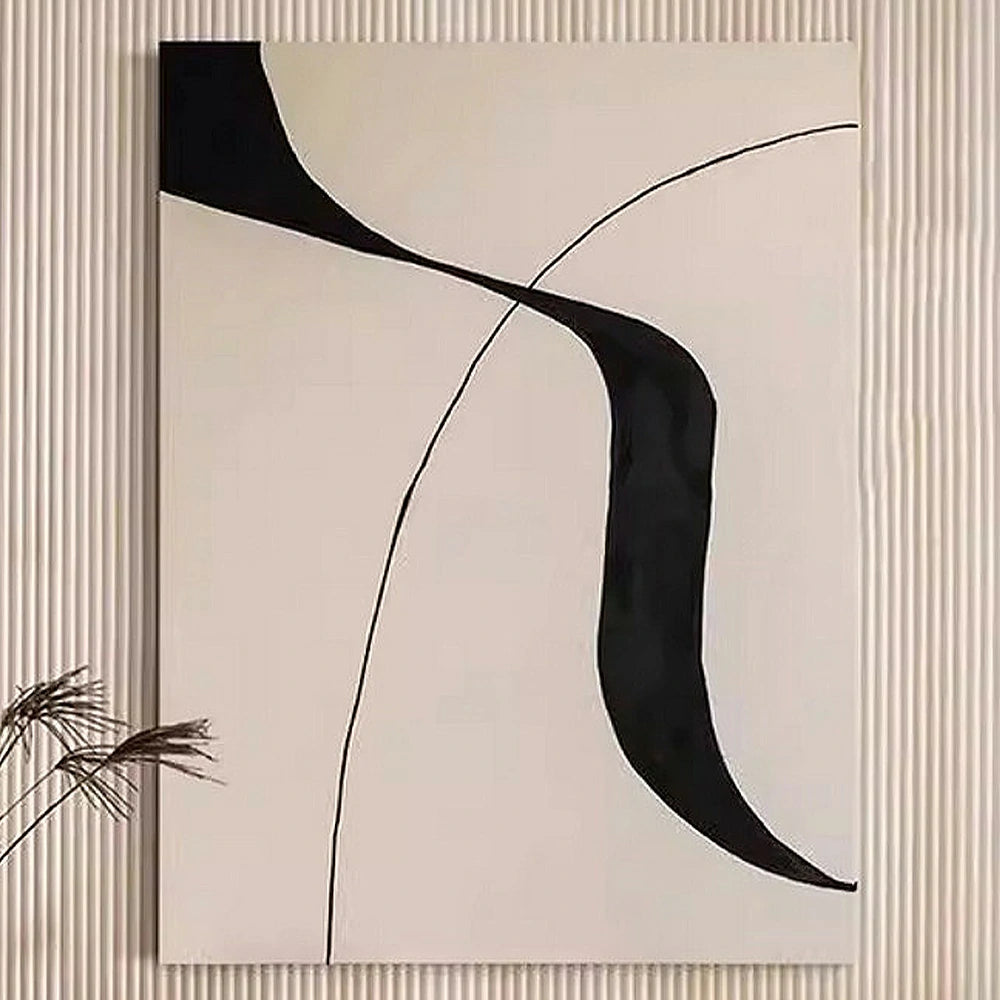 LIVARA Hand-Painted Oil Painting 60/80/120cm - Neutral Wall Art Featuring Textured Brush Details and a Clean, Simple Layout