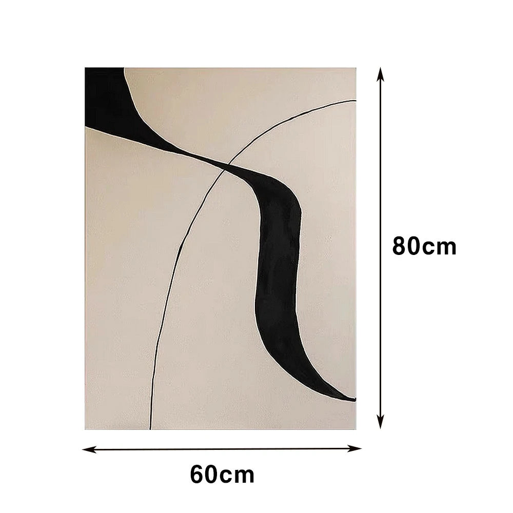 LIVARA Hand-Painted Oil Painting 60/80/120cm - Neutral Wall Art Featuring Textured Brush Details and a Clean, Simple Layout