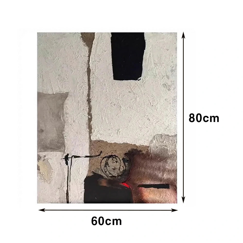 LIVARA Hand-Painted Oil Painting 60/80/120cm - Neutral Abstract Piece That Adds Depth and Balance to Minimalist Home Décor