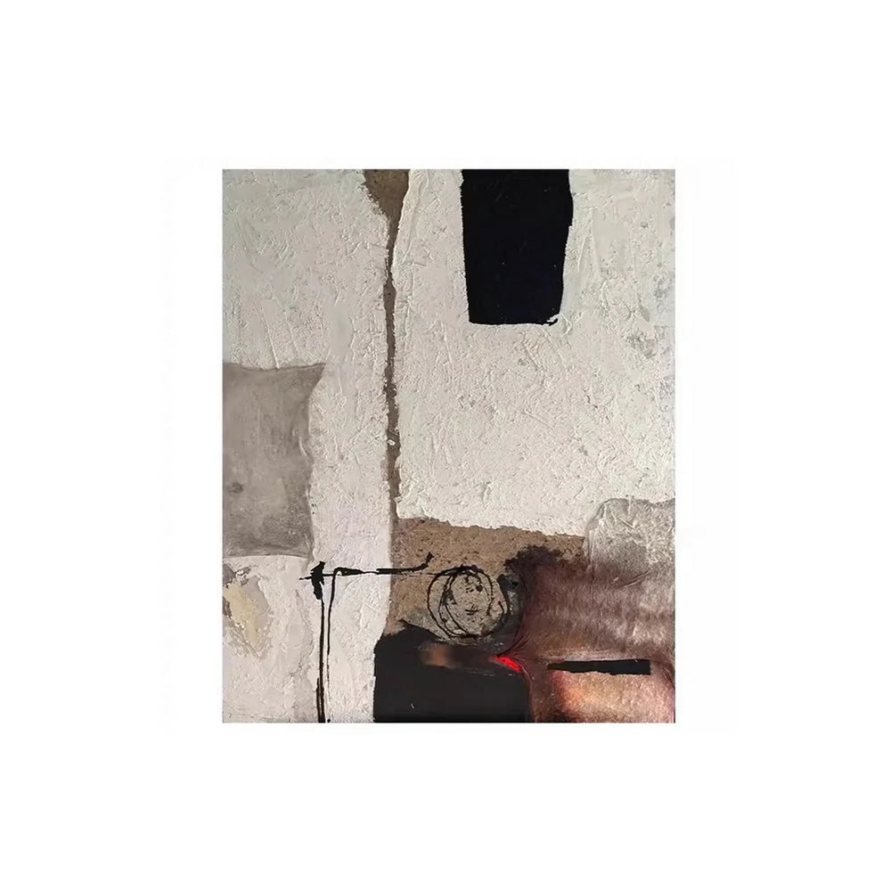 LIVARA Hand-Painted Oil Painting 60/80/120cm - Neutral Abstract Piece That Adds Depth and Balance to Minimalist Home Décor