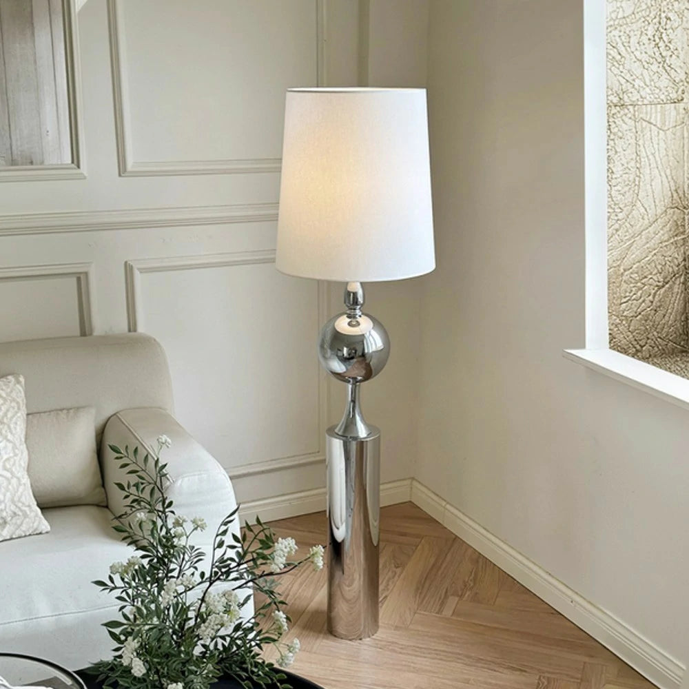 LIVARA Floor Lamp Full Spectrum LED Lighting Iron Body Fabric Shade Stable Base for Modern Home