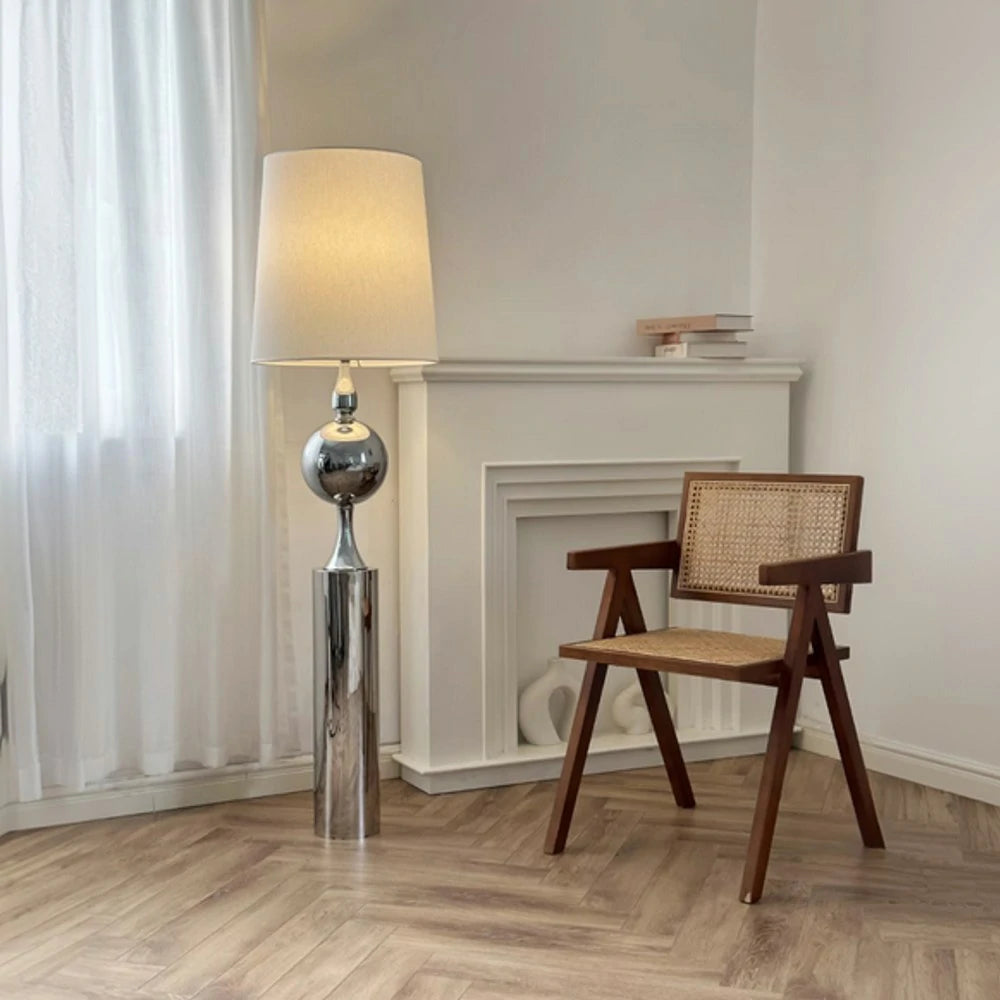 LIVARA Floor Lamp Full Spectrum LED Lighting Iron Body Fabric Shade Stable Base for Modern Home