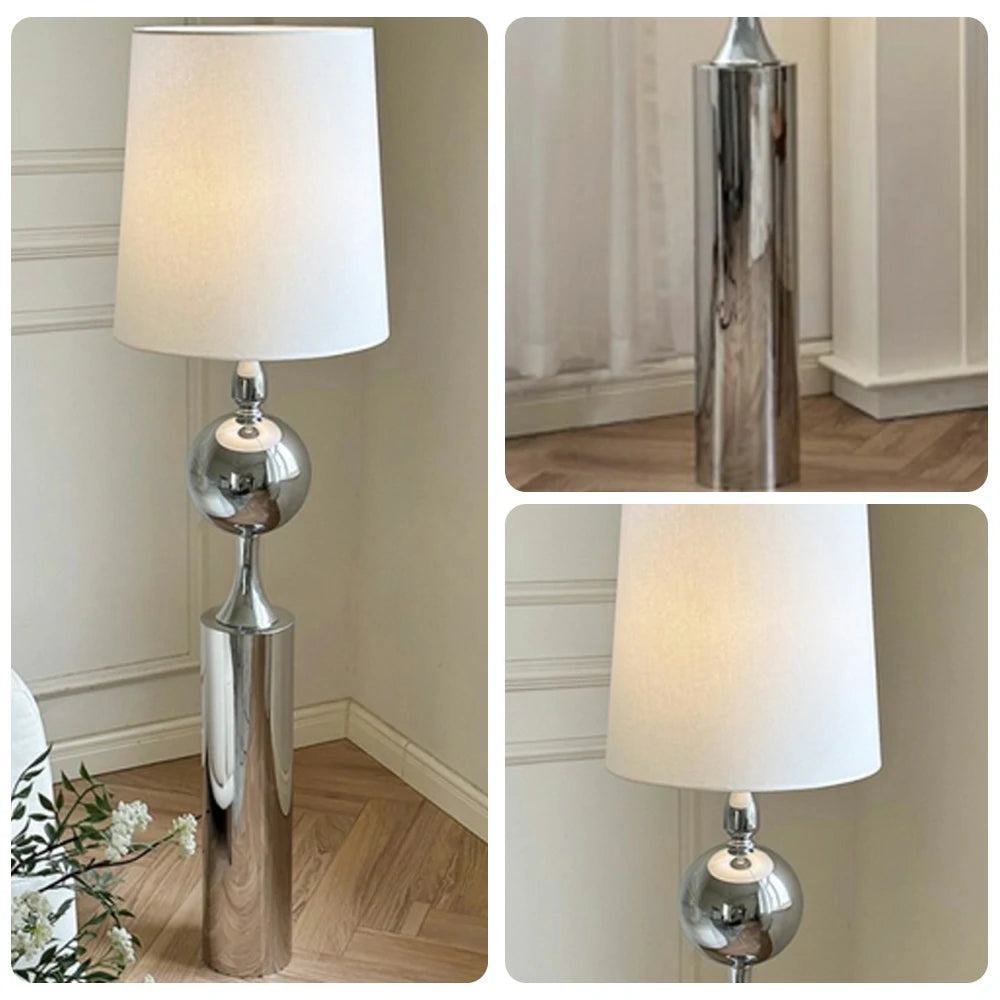 LIVARA Floor Lamp Full Spectrum LED Lighting Iron Body Fabric Shade Stable Base for Modern Home