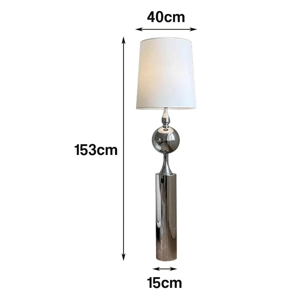 LIVARA Floor Lamp Full Spectrum LED Lighting Iron Body Fabric Shade Stable Base for Modern Home