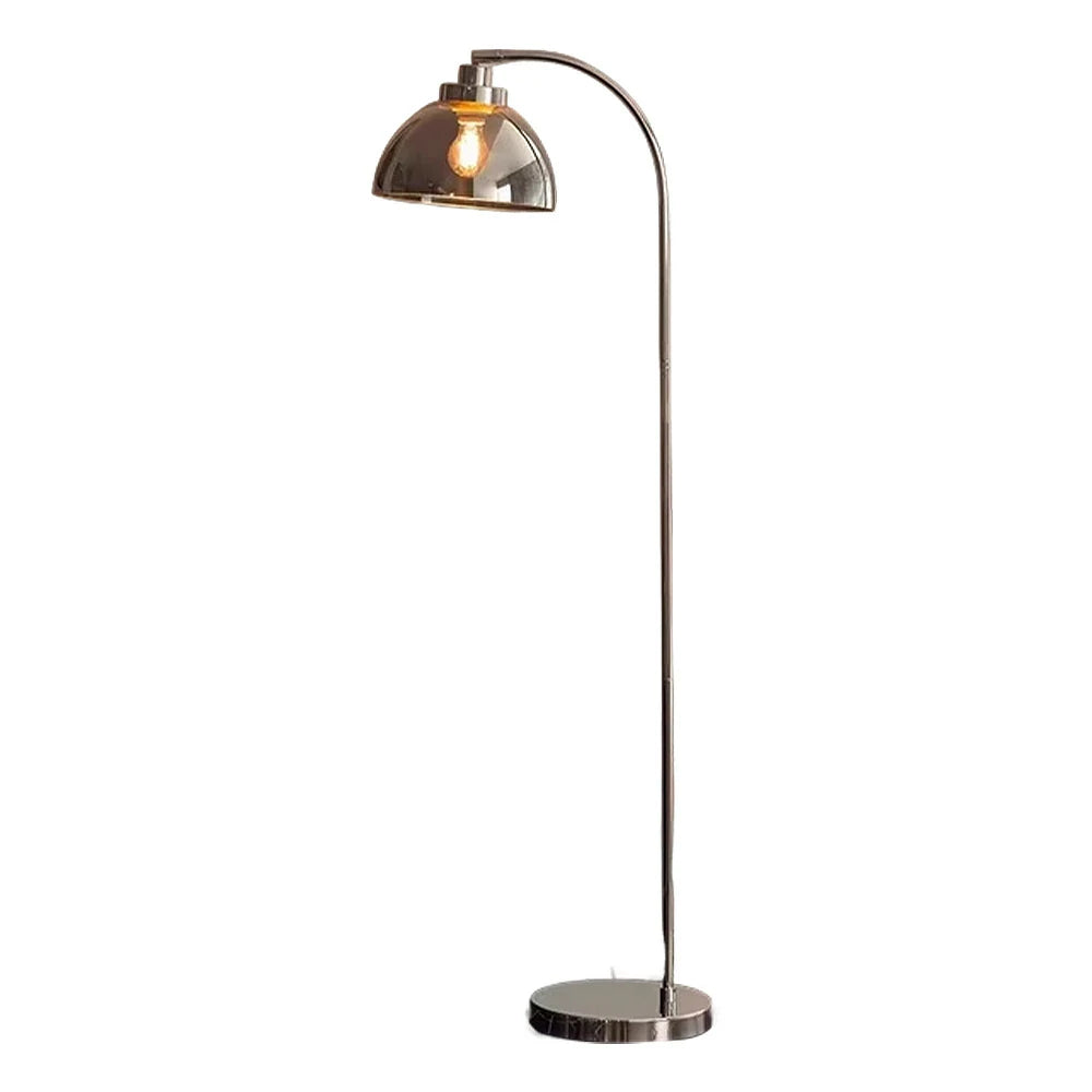 LIVARA Floor Lamp Soft Ambient Lighting Glass Shade Iron Base with Foot Switch Geometric Design
