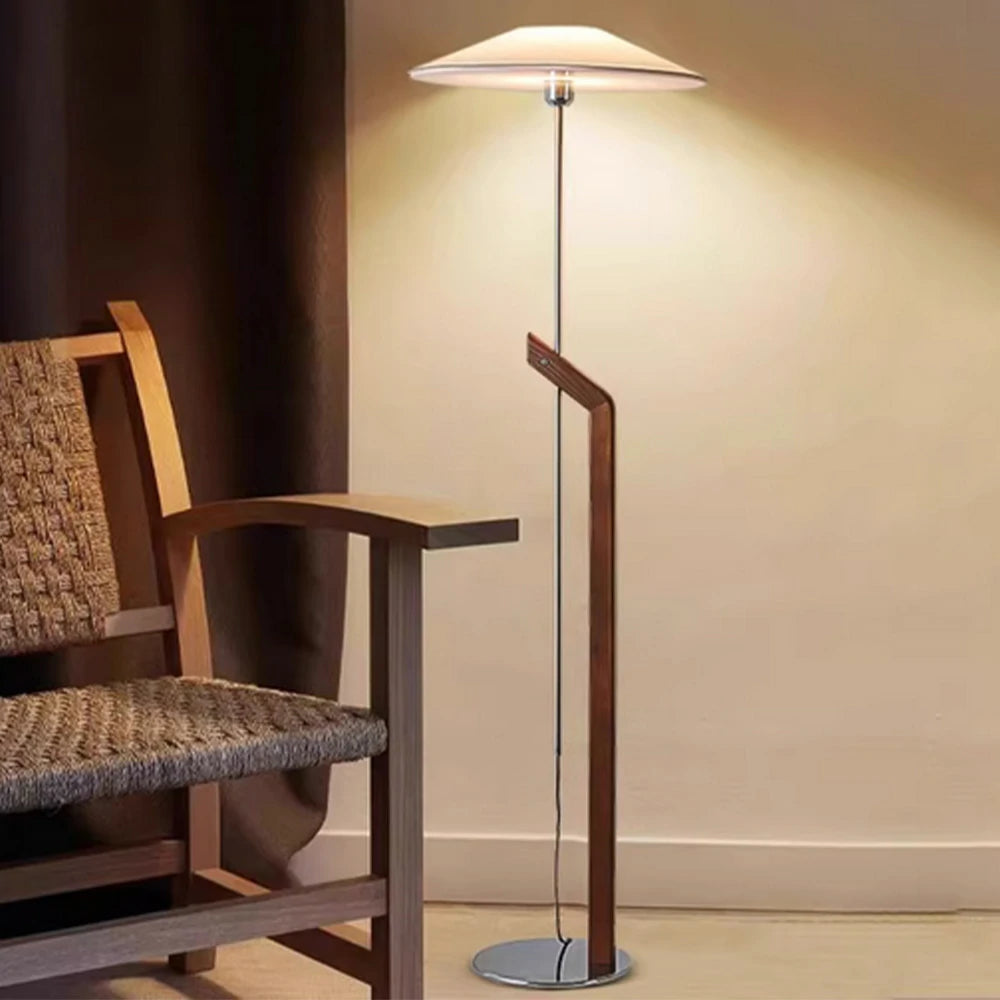 LIVARA Height Adjustable Floor Lamp 3 Colour Lighting Fabric Shade Iron Base Durable Metal Design