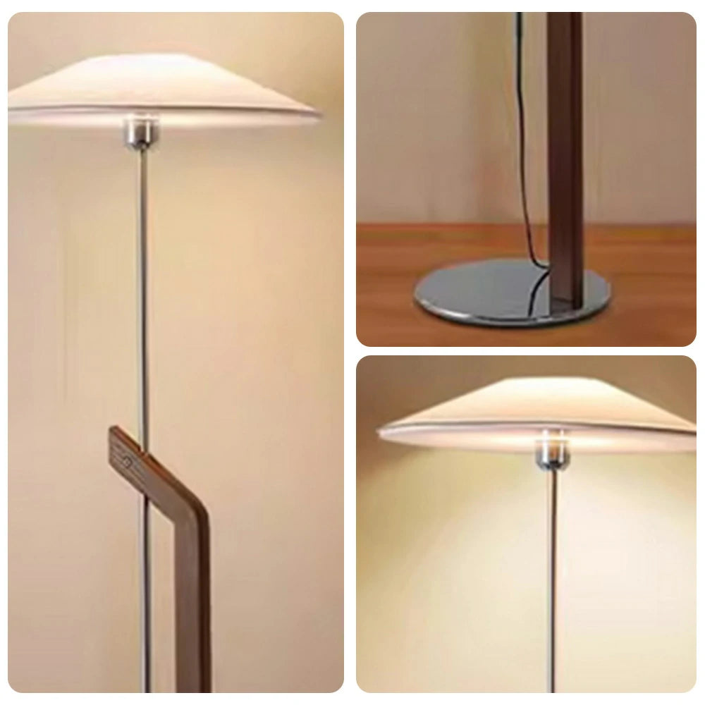 LIVARA Height Adjustable Floor Lamp 3 Colour Lighting Fabric Shade Iron Base Durable Metal Design