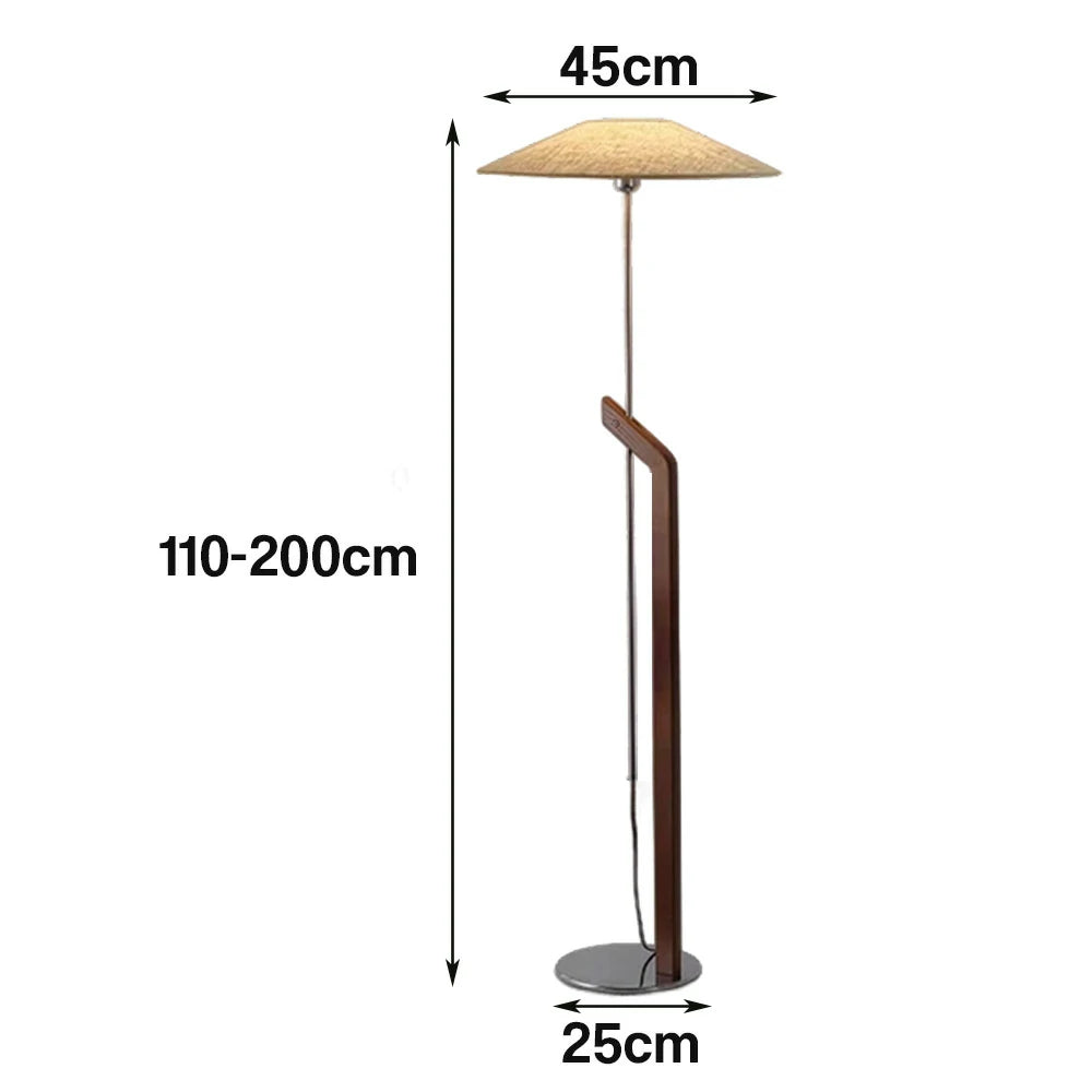 LIVARA Height Adjustable Floor Lamp 3 Colour Lighting Fabric Shade Iron Base Durable Metal Design