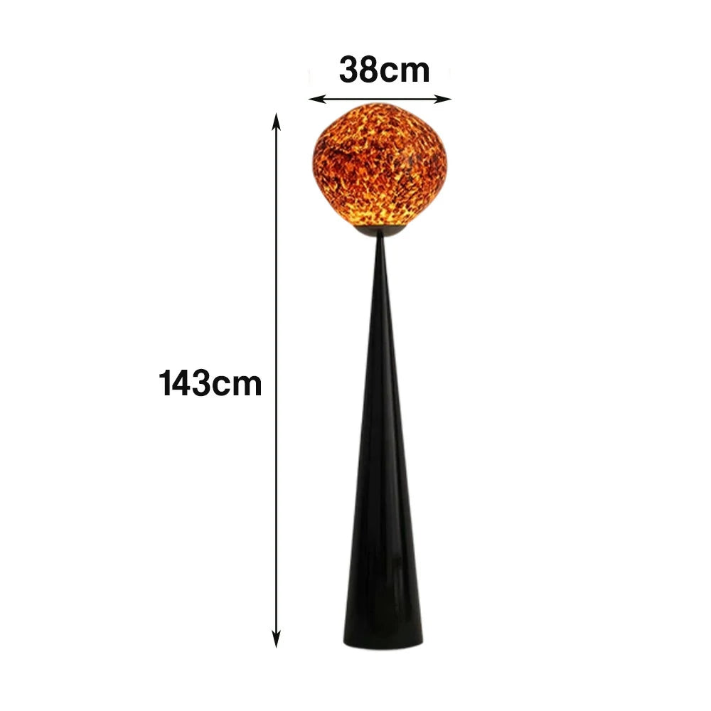 LIVARA Single Head Floor Lamp Volcanic Light Effect Soft Ambient Lighting Acrylic Shade E27 Bulb Artistic Design