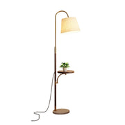 LIVARA Floor Lamp 3 Lighting Modes Linen Fabric Shade Marble Base Iron Pole Foot Switch for Modern Spaces