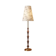 LIVARA Floor Lamp Three-Mode Lighting Solid Wood Body Floral Fabric Shade Tip-Resistant Base
