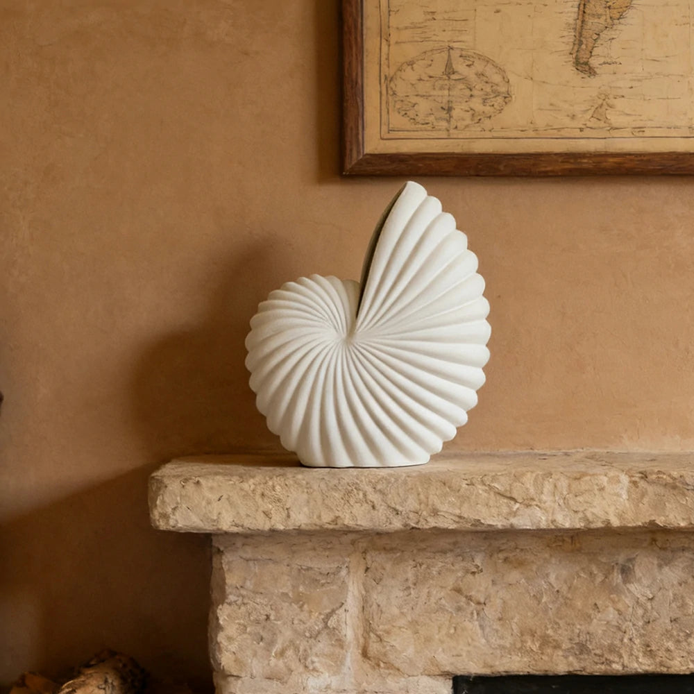 LIVARA Ceramic Vase Ornament Abstract Design Artistic Home Decor Matte Ceramic Handcrafted Stone-Texture Finish