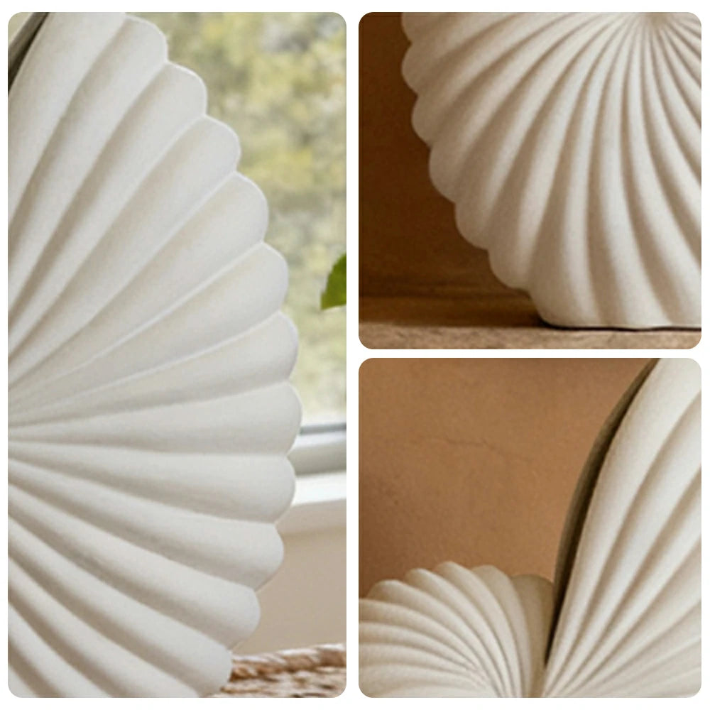 LIVARA Ceramic Vase Ornament Abstract Design Artistic Home Decor Matte Ceramic Handcrafted Stone-Texture Finish