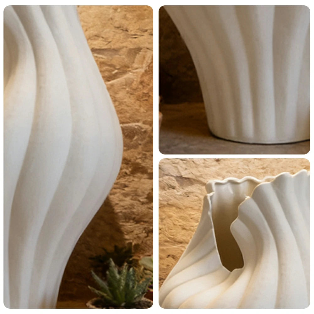 LIVARA Ceramic Vase Ornament Abstract Aesthetic Decorative Display Matte Ceramic Handcrafted Textured Finish