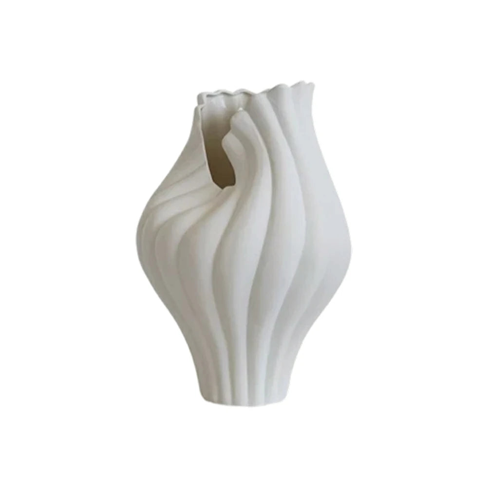 LIVARA Ceramic Vase Ornament Abstract Aesthetic Decorative Display Matte Ceramic Handcrafted Textured Finish