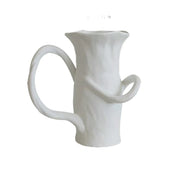 LIVARA Ceramic Vase Ornament Abstract Form Artistic Home Display Matte Ceramic Handcrafted Stone-Texture Design