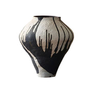 LIVARA Ceramic Vase Ornament Faded Rose Motif Artistic Home Display Matte Ceramic Handcrafted Textured Finish