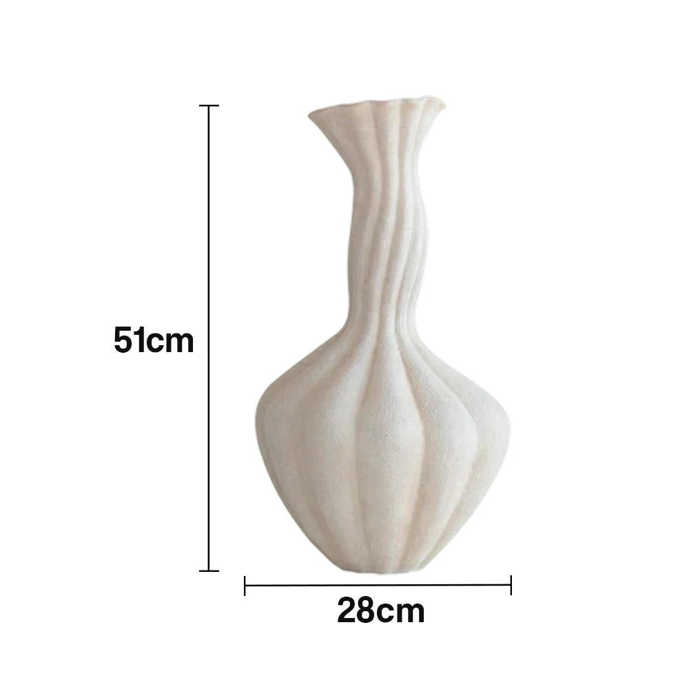 LIVARA Ceramic Vase Ornament 14cm Outer Opening Decorative Art Object Matte Ceramic Handcrafted Stone-Texture Design