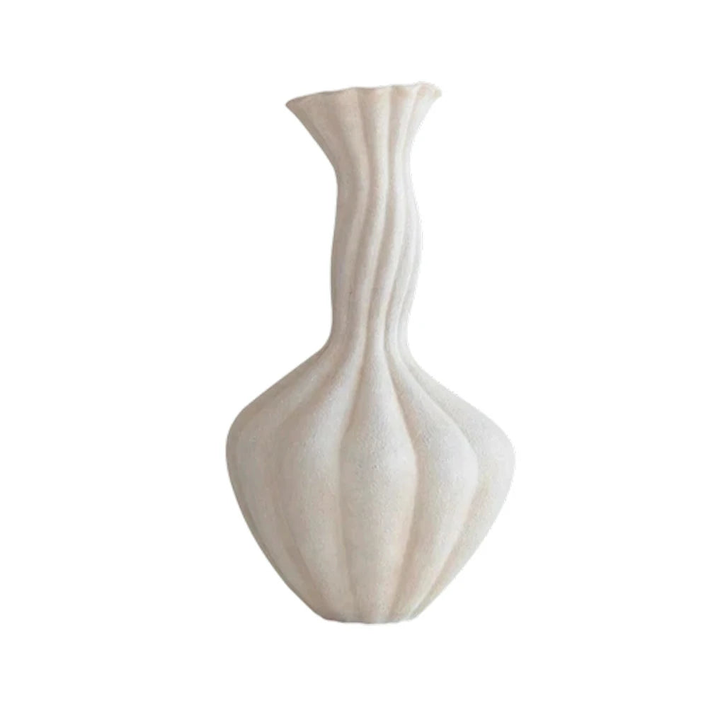 LIVARA Ceramic Vase Ornament 14cm Outer Opening Decorative Art Object Matte Ceramic Handcrafted Stone-Texture Design