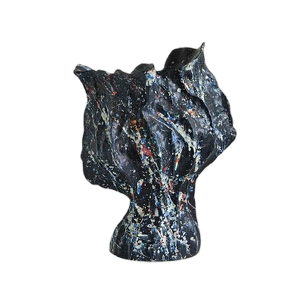 LIVARA Ceramic Vase Ornament Abstract Expressionist Motif Decorative Art Object Matte Ceramic Handcrafted Textured Finish