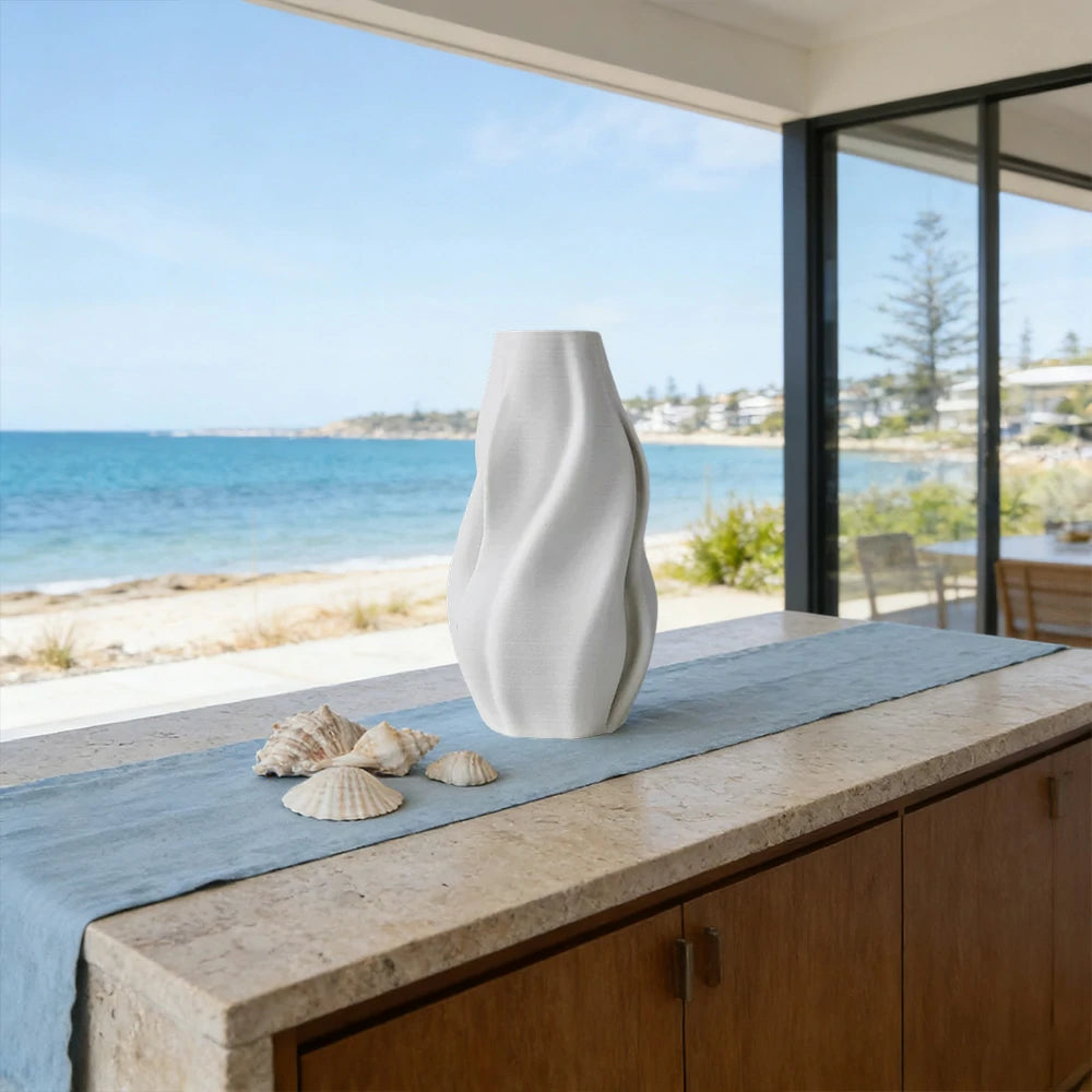 LIVARA Ceramic Vase Ornament Hand-Finished Craft Artistic Home Display Matte Ceramic Stone-Texture Design